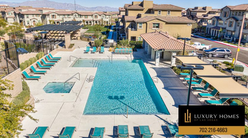 community pool at Summerlin home for sale, 11979 San Pablo Bay Street, Las Vegas, NV 89138