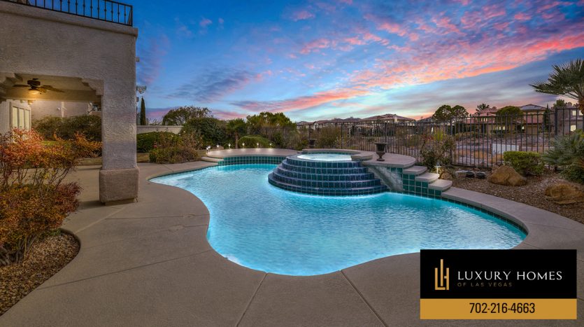 Pool at Queensridge home for sale, 9405 Queen Charlotte Drive, Las Vegas, NV 89145