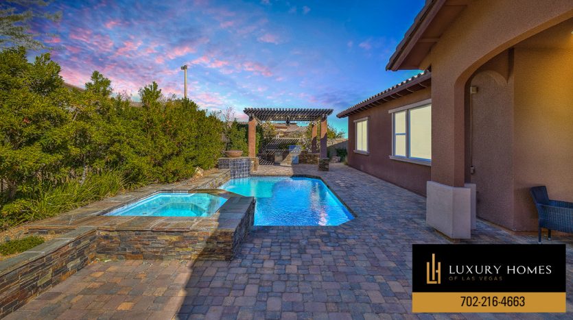 Pool at Red Rock Country Club Home for Sale, 11256 Golden Chestnut Place, Las Vegas, NV 89135