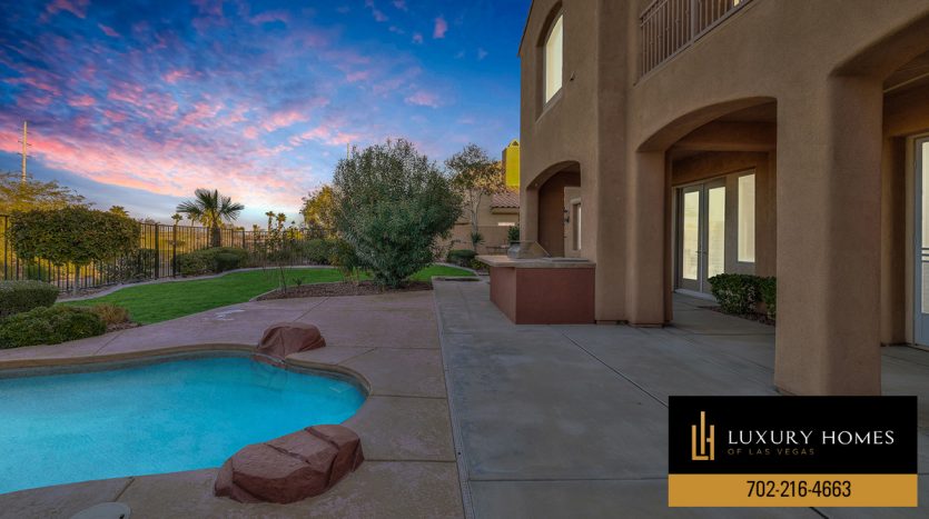 Pool at Red Rock Country Club Home for Sale, 11256 Golden Chestnut Place, Las Vegas, NV 89135