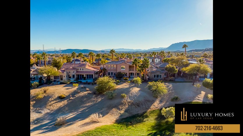 drone view of Red Rock Country Club Home for Sale, 11256 Golden Chestnut Place, Las Vegas, NV 89135