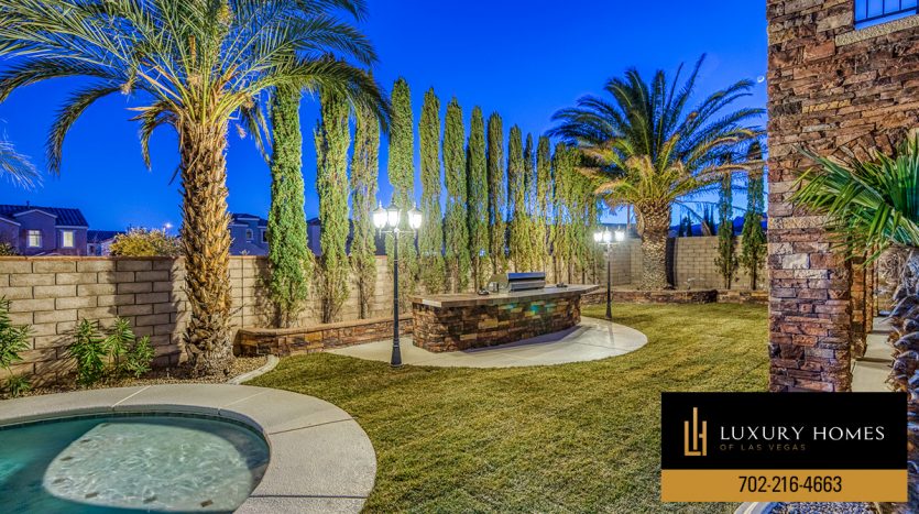 backyard at The Paseos Las Vegas Home for Sale, 937 Las Palomas Drive, Las Vegas, NV 89138