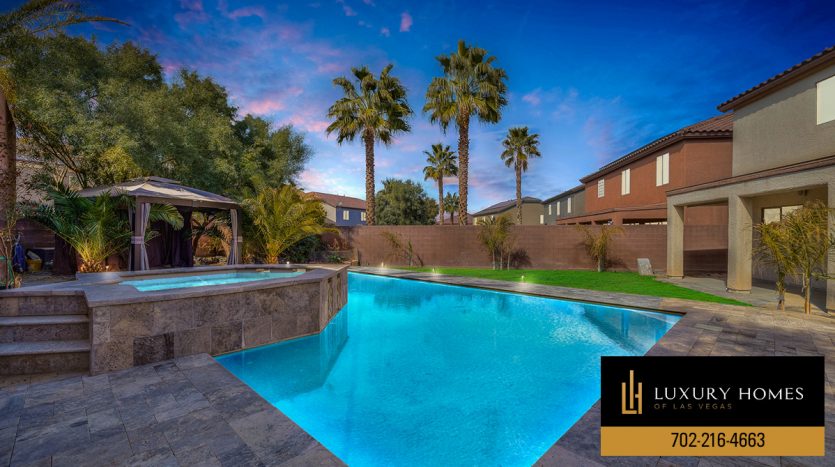 Pool at Henderson Luxury Home for Sale, 2579 Calanques, Henderson, NV 89044