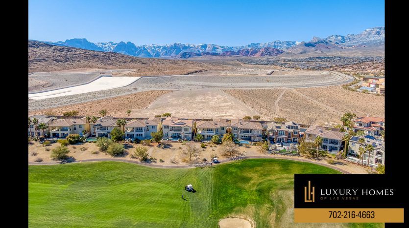 drone view of Red Rock Country Club Homes for Sale, 1958 Country Cove Court Las Vegas NV 89135