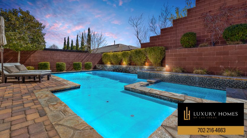 Pool at Summerlin Luxury Homes for Sale, 10539 Frosted Sky, Las Vegas NV 89135