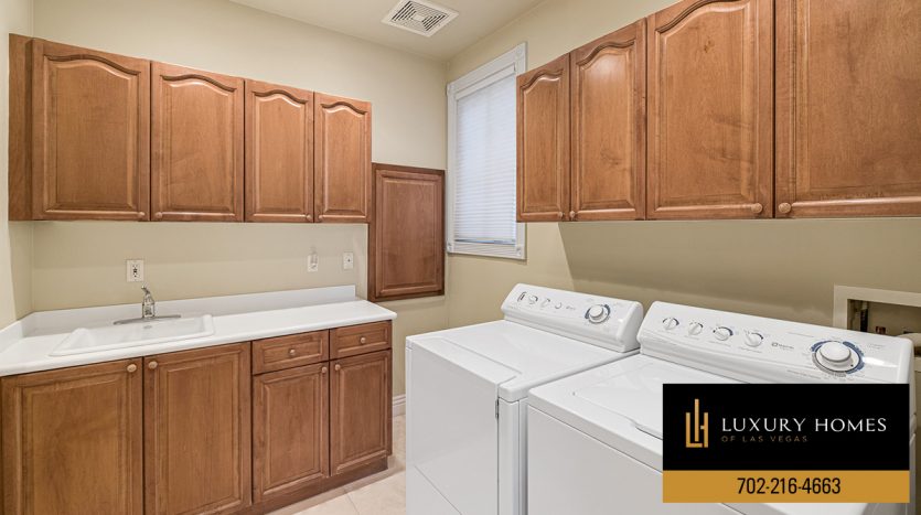 laundry area at The Lakes Las Vegas Home for Sale, 3016 Island View Court, Las Vegas, Nevada 89117