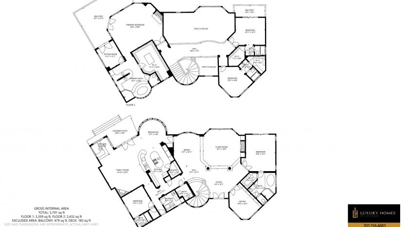 floor plan of The Lakes Las Vegas Home for Sale, 3016 Island View Court, Las Vegas, Nevada 89117