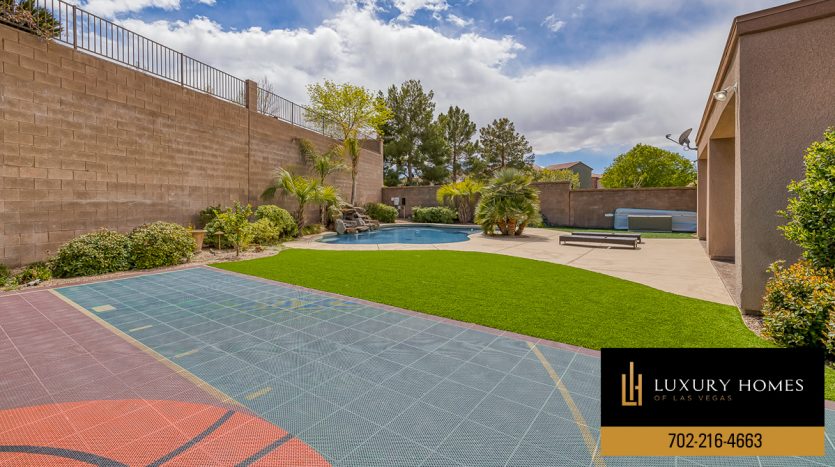 backyard at Anthem Highlands Home for Sale, 2777 Borthwick Avenue, Henderson, Nevada 89044