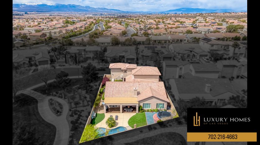 drone view of view at Pool at Anthem Highlands Home for Sale, 2777 Borthwick Avenue, Henderson, Nevada 89044