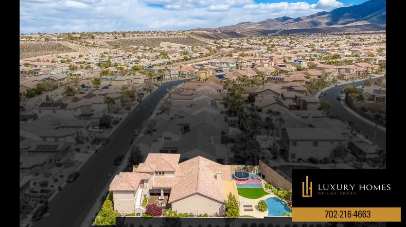 drone view of view at Pool at Anthem Highlands Home for Sale, 2777 Borthwick Avenue, Henderson, Nevada 89044
