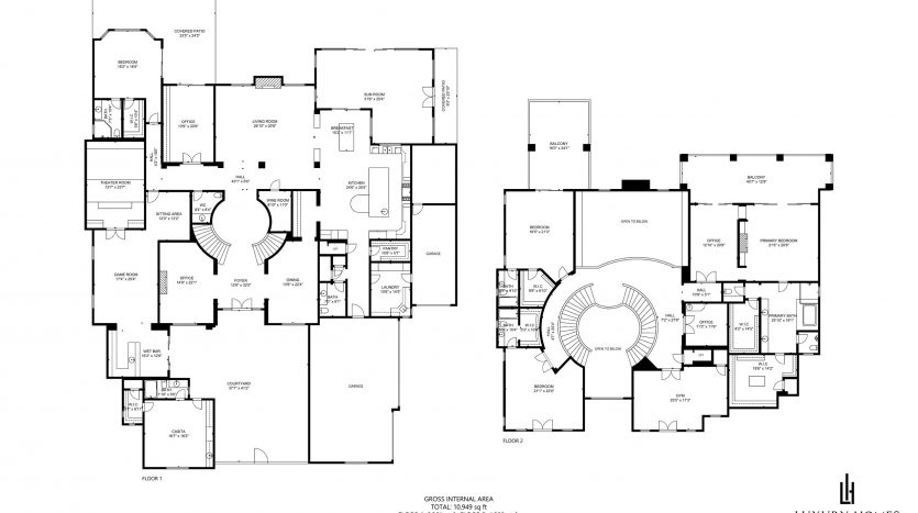 floor plan of Queensridge Las Vegas Home for Sale, 9721 Winter Palace Drive, Las Vegas, Nevada 89145