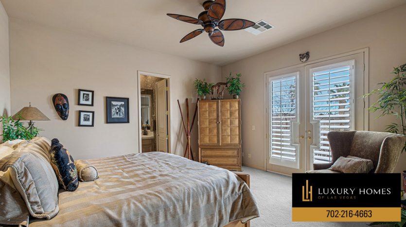 Bedroom at Red Rock Country Club Home for Sale, 2475 Grassy Spring Place, Las Vegas, Nevada 89135