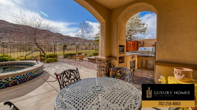 backyard view at Red Rock Country Club Home for Sale, 2475 Grassy Spring Place, Las Vegas, Nevada 89135
