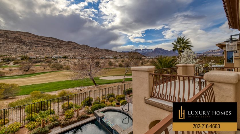 balcony view at Red Rock Country Club Home for Sale, 2475 Grassy Spring Place, Las Vegas, Nevada 89135