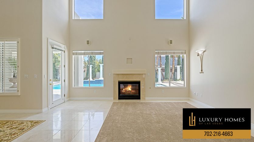 Living room at Tuscan Ridge Home for sale, 4720 Clay Peak Drive, Las Vegas, Nevada 89129