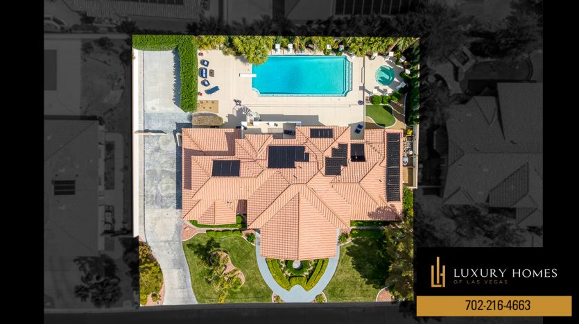 drone view of Tuscan Ridge Home for sale, 4720 Clay Peak Drive, Las Vegas, Nevada 89129