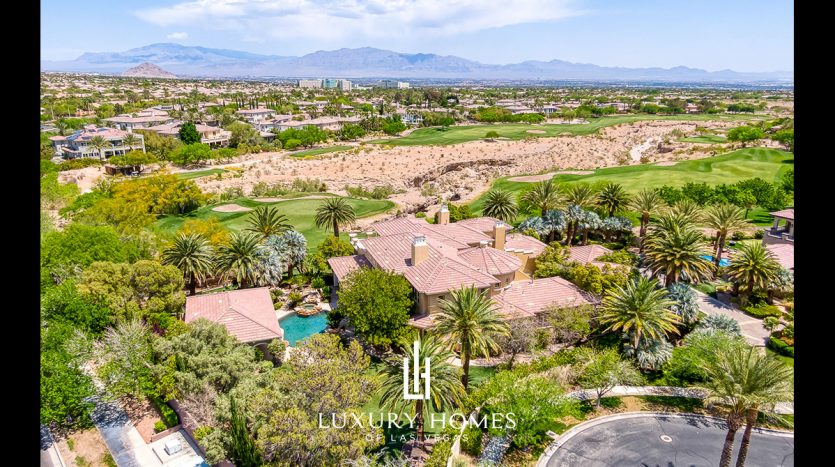 drone view of Bellacere home for sale, 10432 Summit Canyon Drive, Las Vegas, Nevada 89144