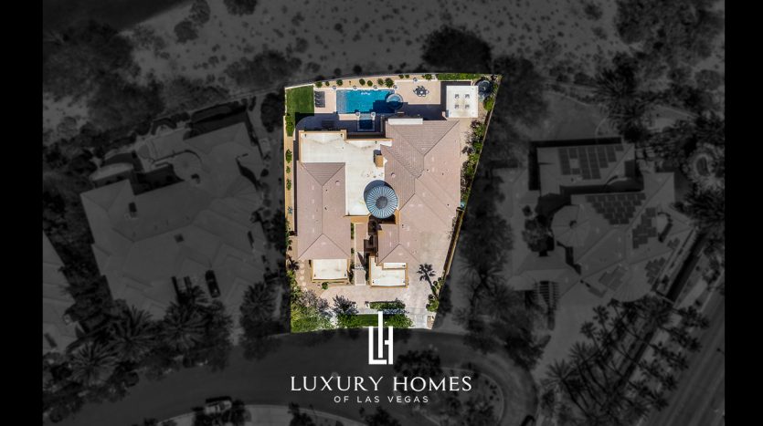 drone view of Canyon Fairways home for sale, 9256 Tournament Canyon Drive, Las Vegas, Nevada 89144