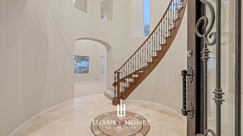 stairway at Red Rock Country Club Home for sale, 2650 Grassy Spring Place, Las Vegas, Nevada 89135