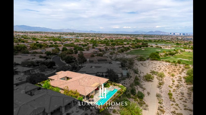 drone view of The Ridges Las Vegas Homes for Sale, 67 Panorama Crest Avenue, Las Vegas, Nevada 89135