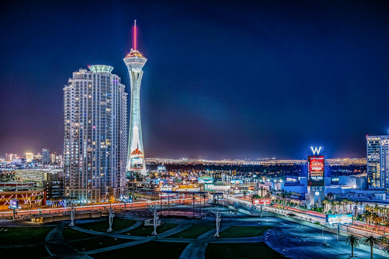 View of buildings encapsulating Las Vegas luxury home design